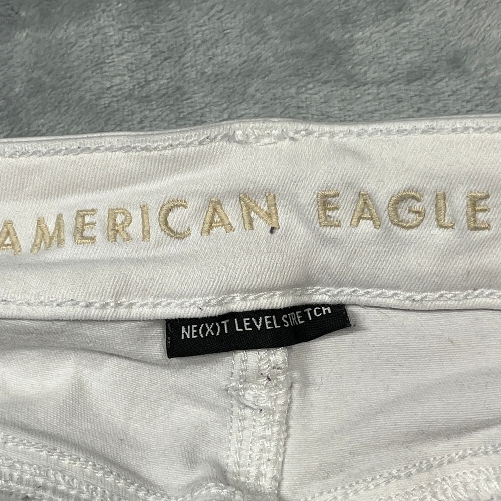 American Eagle Jegging Womens White Distressed Hi-Rise Next Level Stretch 0 - Picture 13 of 16